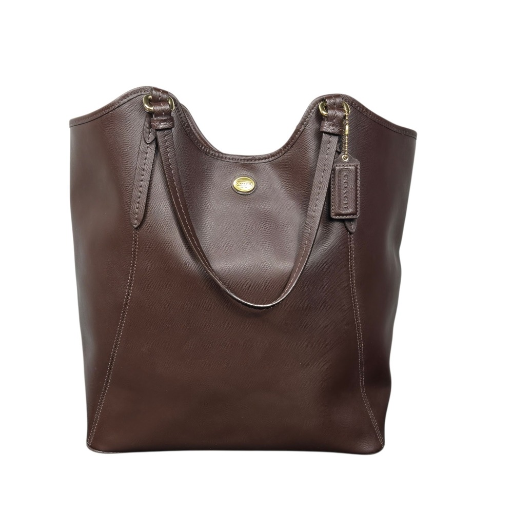COACH Peyton Large Tote Shoulder Bag Brown Leather F26103
